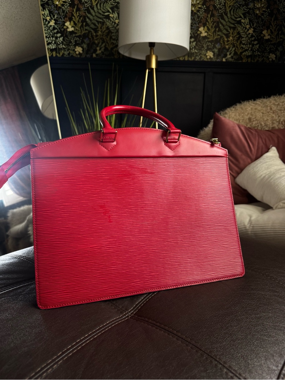 Authentic Louis Vuitton Red Epi riviera